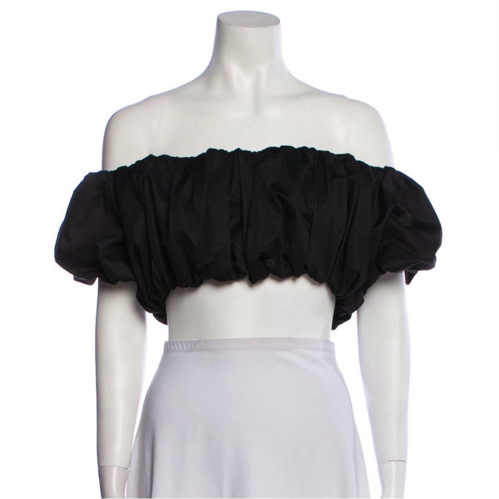 NWT Georgia Alice Designer Off the Shoulder Black Crop Top